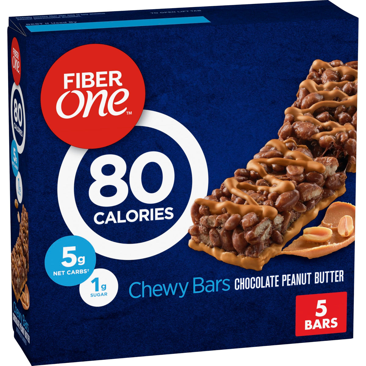 Fiber One chocolate peanut butter chewy bar drizzle, satisfying afternoon treat