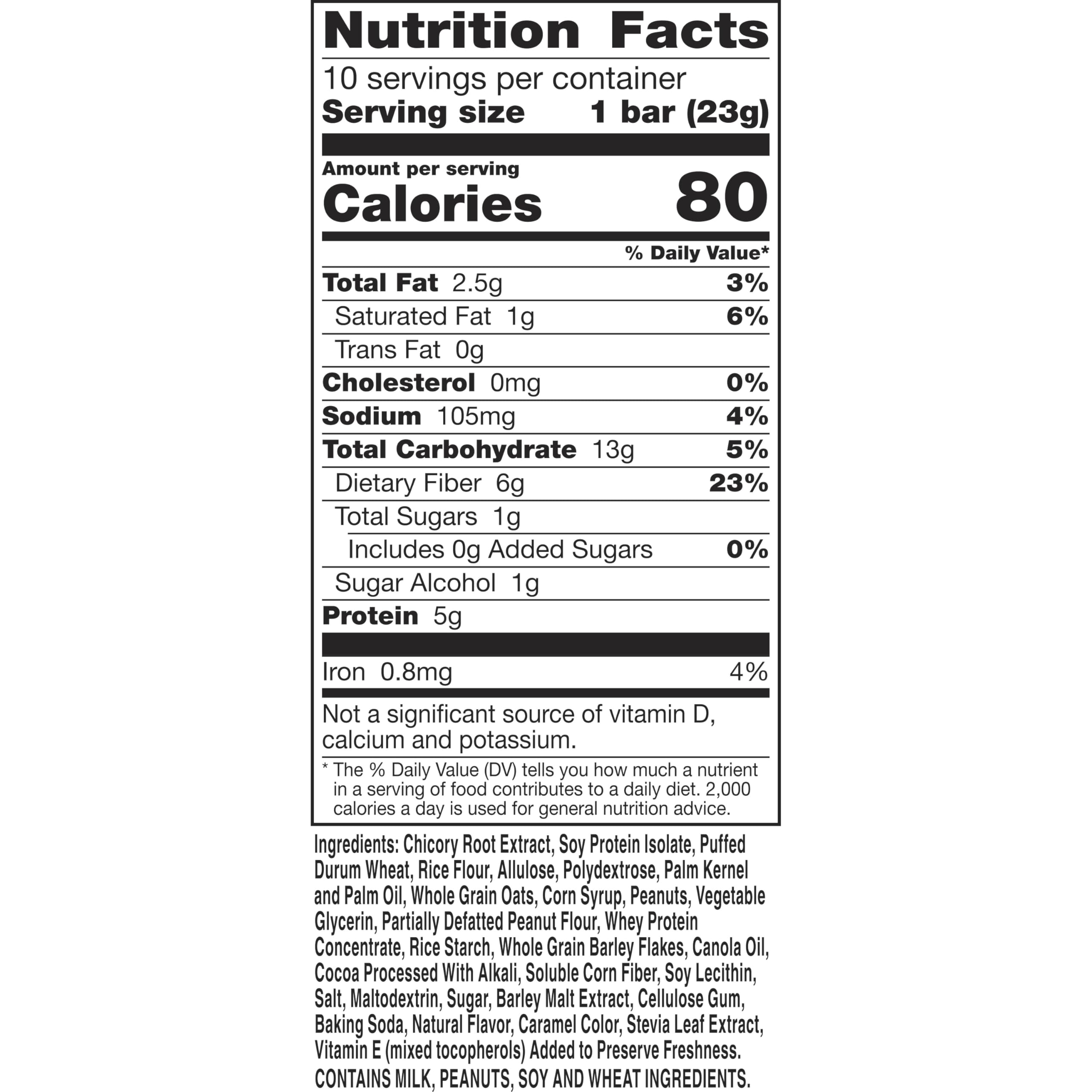 Close-up of chocolate drizzle on a Fiber One bar for appealing texture