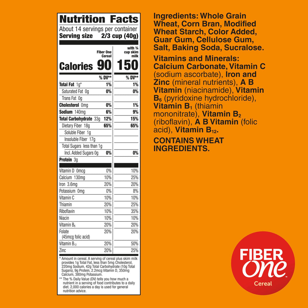Fiber One Original Bran cereal bowl ready for a fiber-rich morning meal.