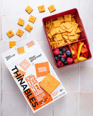 Fiber Gourmet Thinables on the kitchen counter showing a low net carb option.