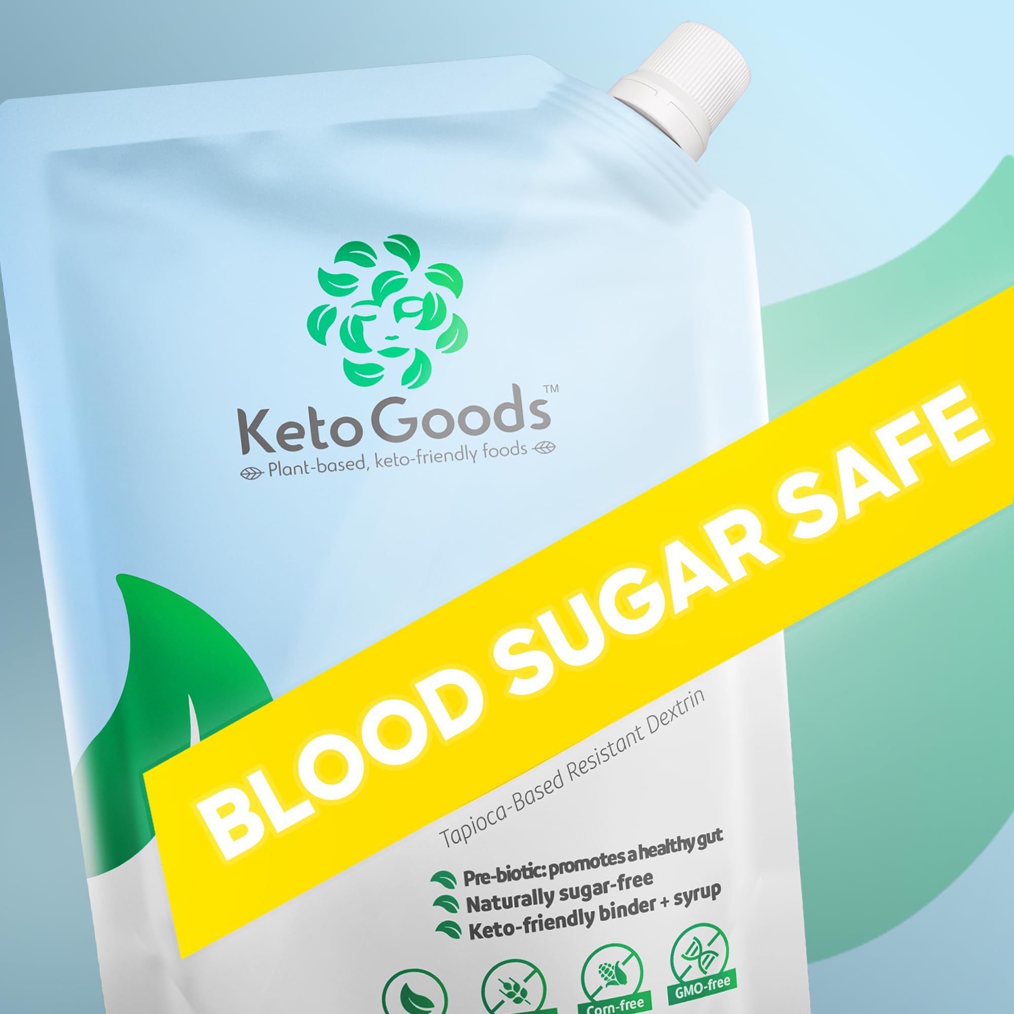 Fiberyum cassava root syrup packaging highlighting plant-based formulation.