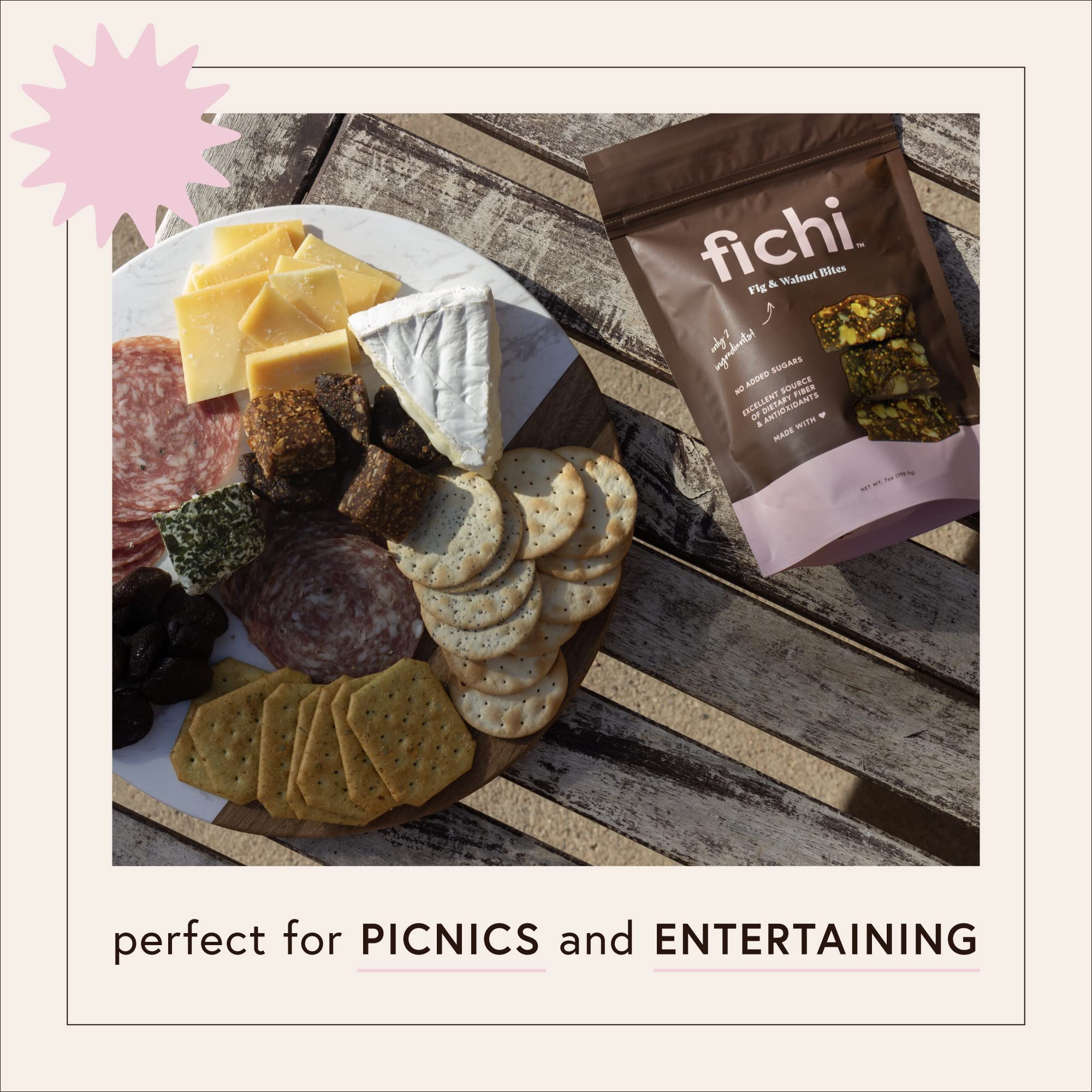 Fichi gluten-free badge on packaging for safe snacking.