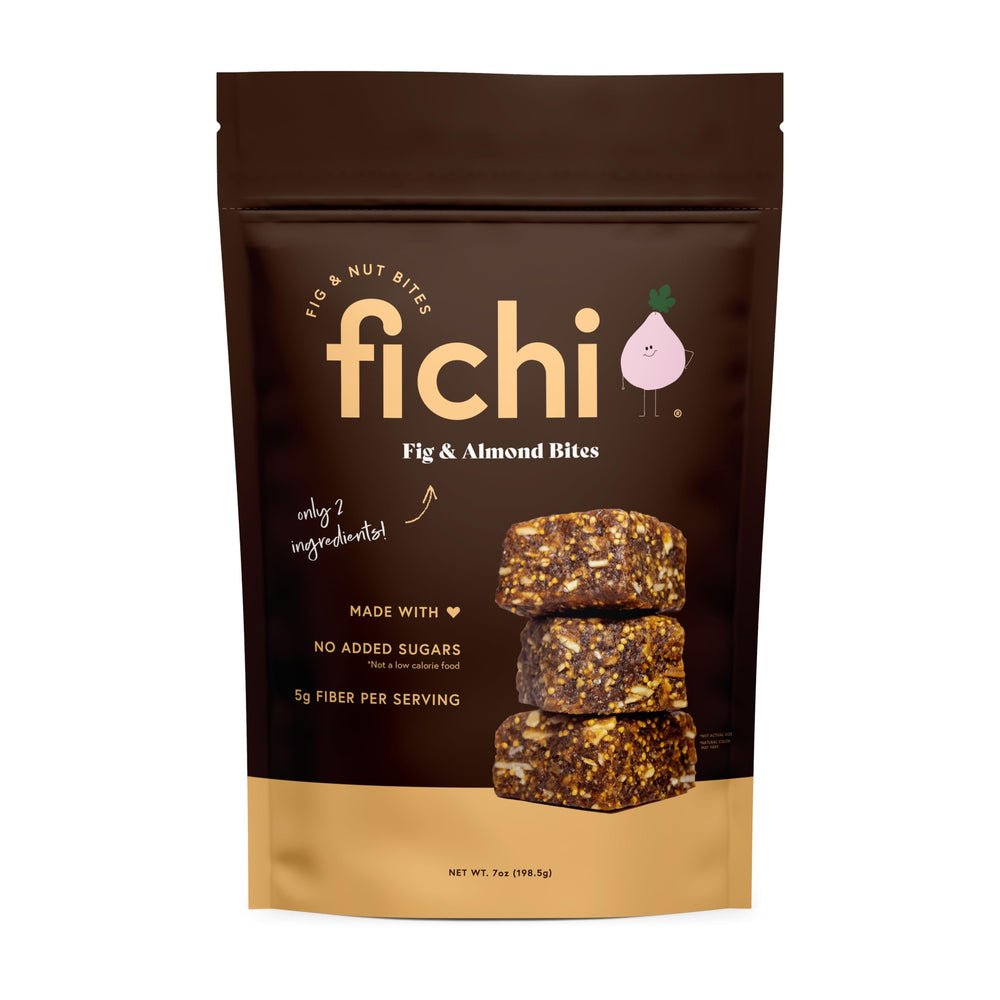 Fichi Bites pack shot showing a convenient gluten-free snack for on-the-go moments.