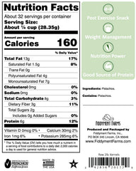 Fiddyment Farms California pistachios closeup highlighting jumbo kernels and natural flavor.