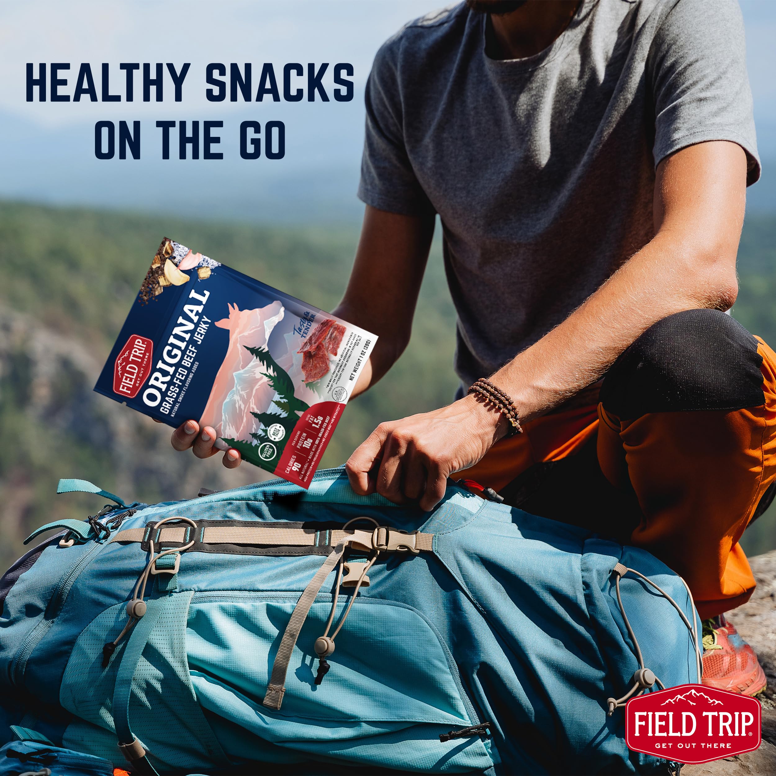 Field Trip single-serving bag held in hand for on-the-go snacking