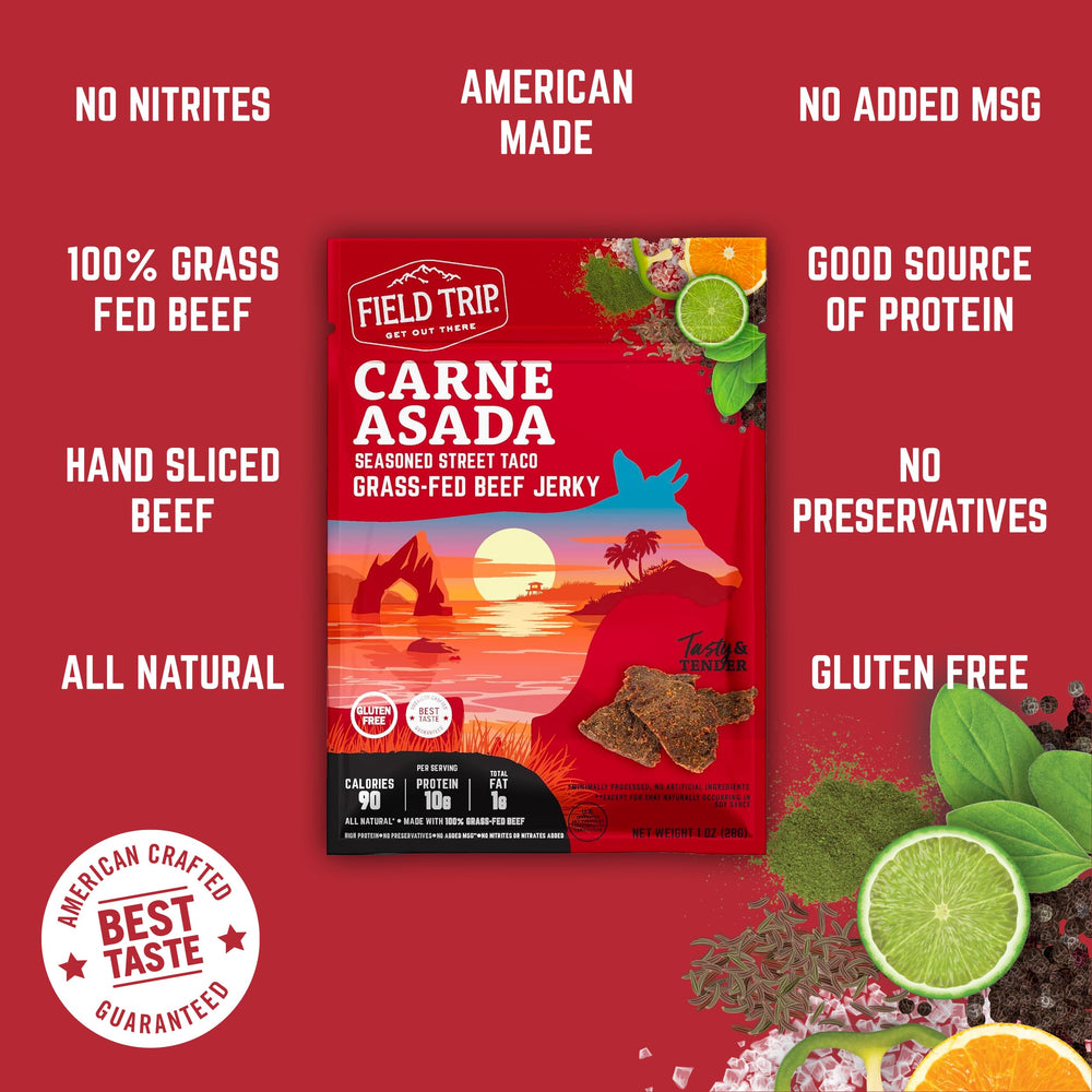 Field Trip USA-made jerky with premium marinades in 2.2oz pouch