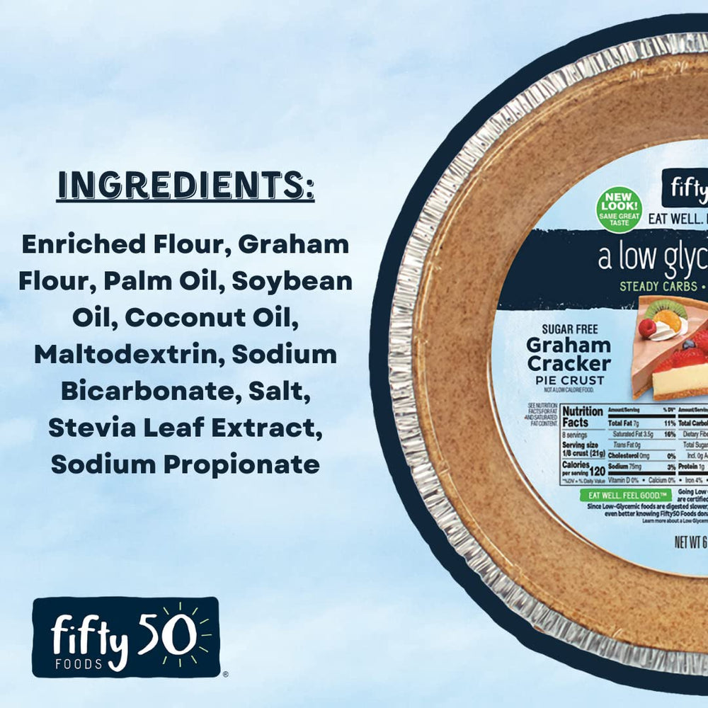 FIFTY 50 low glycemic pie crust ready for healthier dessert options.