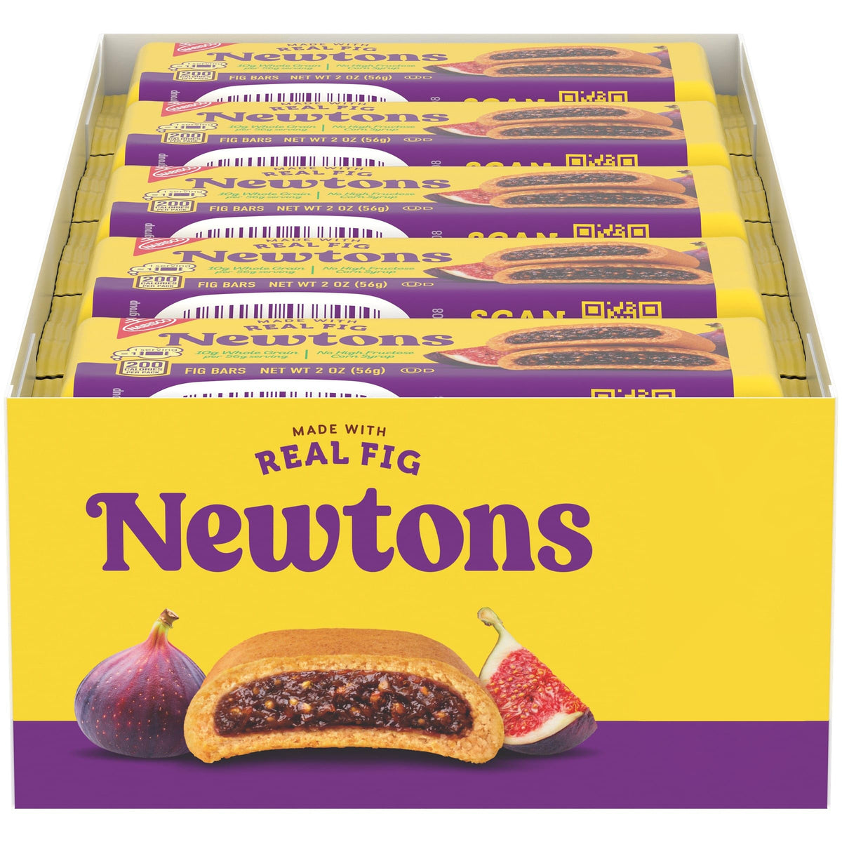 Fig Newtons soft-baked fig bars pack, convenient lunchbox snack for kids.