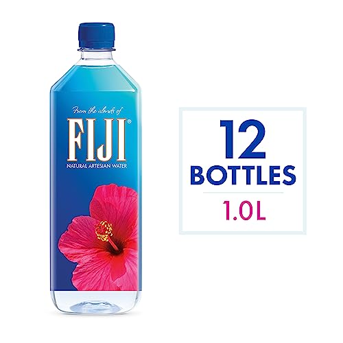 FIJI Artesian Water bottles lined up on shelf for easy bulk hydration.