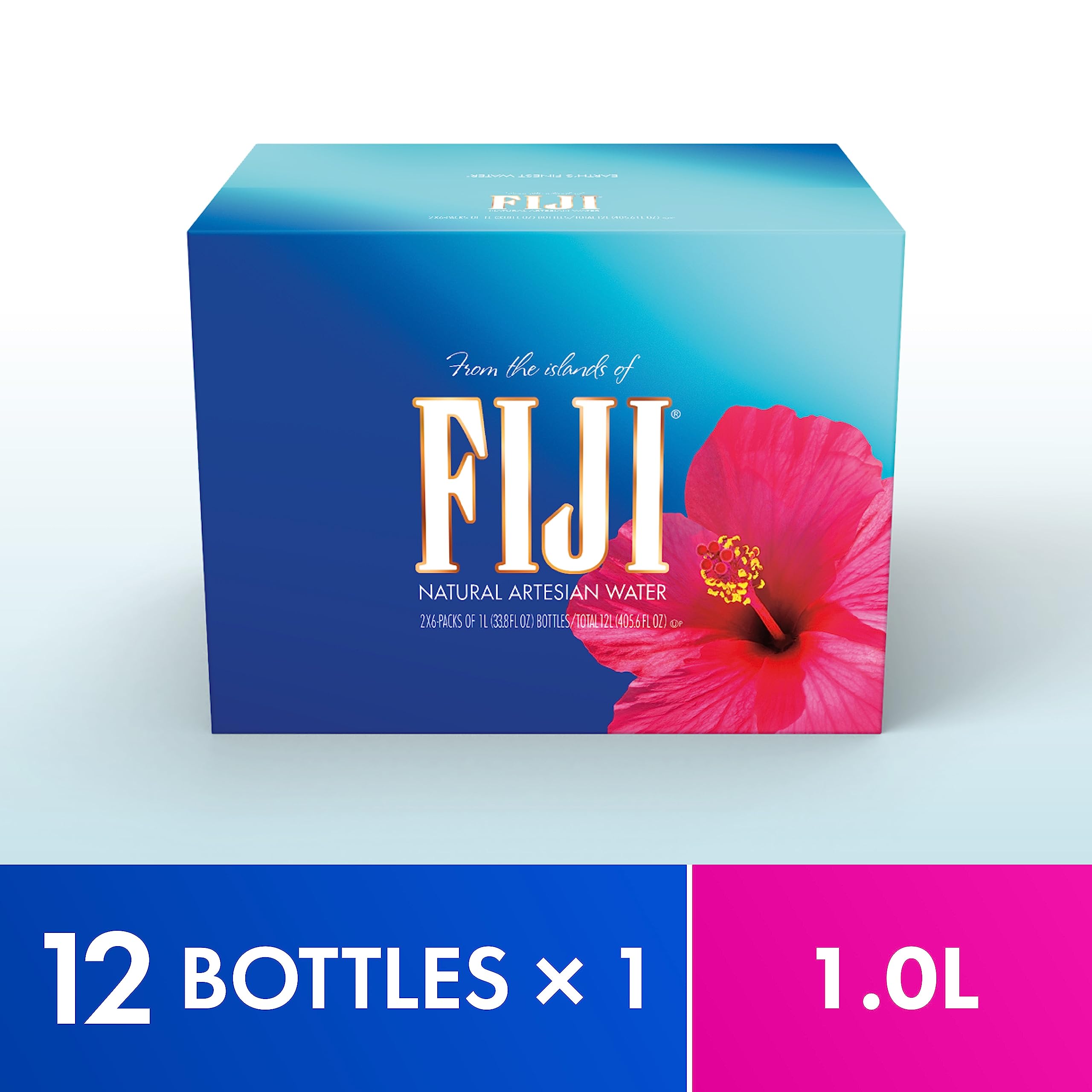 FIJI Water being poured into travel cup for convenient hydration.