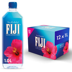 Fiji Water 1L bottle showcases crisp artesian taste for daily hydration.