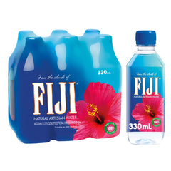 FIJI 330ml bottle showing premium artesian hydration for daily use