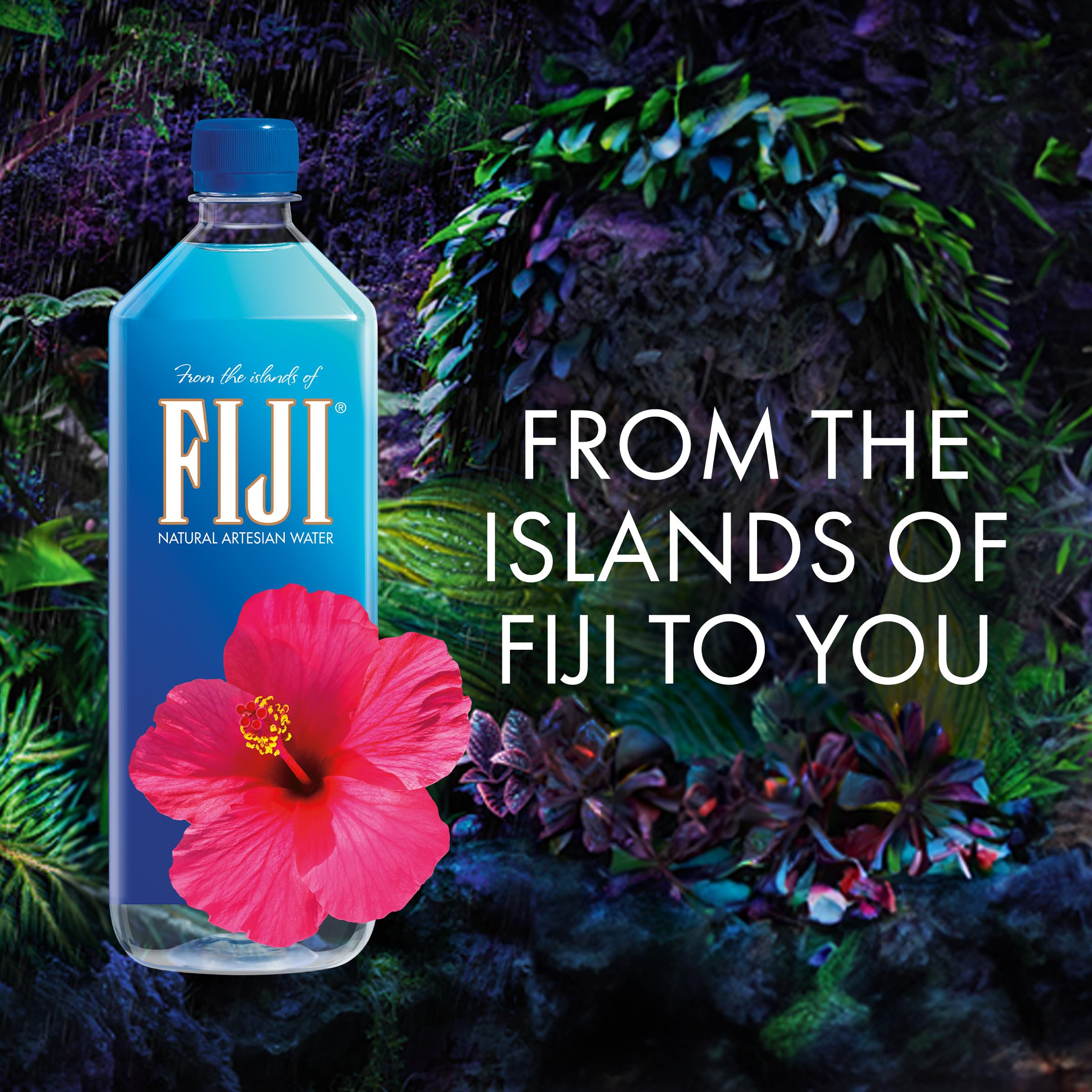 Fiji Water balanced taste with pH 7.7 for versatile sipping.