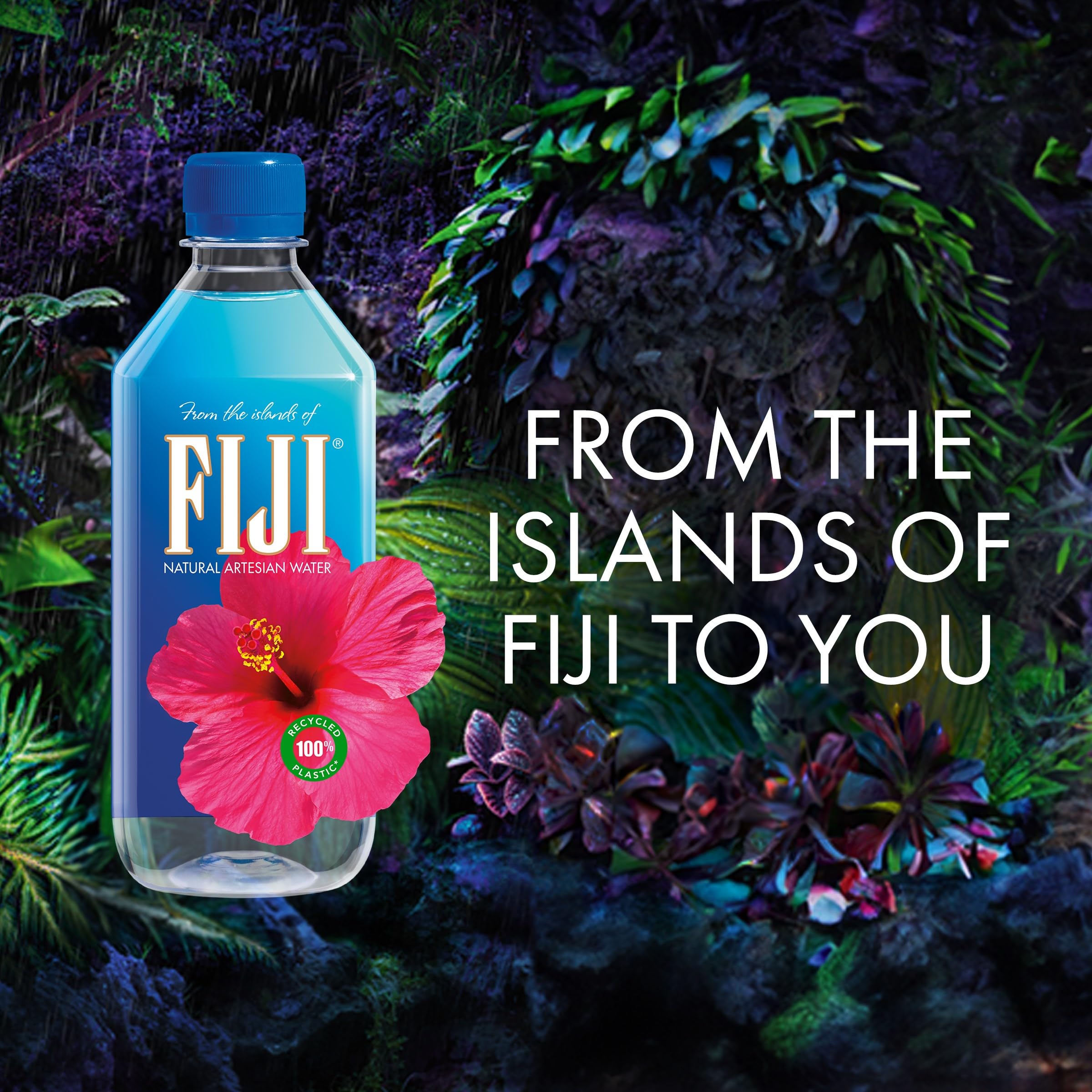FIJI Water naturally occurring electrolytes for balanced hydration.