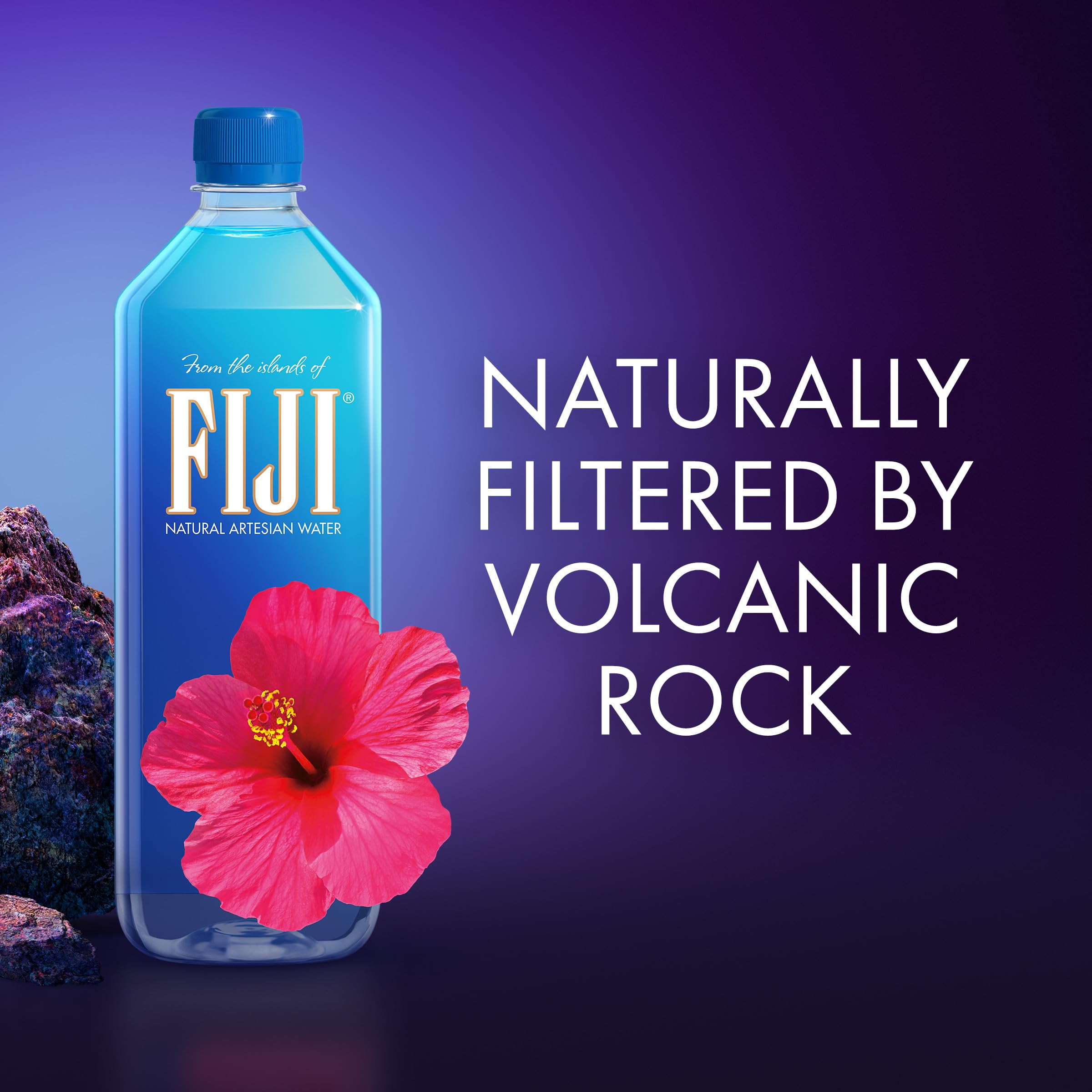 FIJI water travel-friendly 1L bottle in a six-pack for trips
