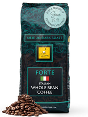 Filicori Zecchini bold dark roast Italian espresso beans deliver rich aroma and body.