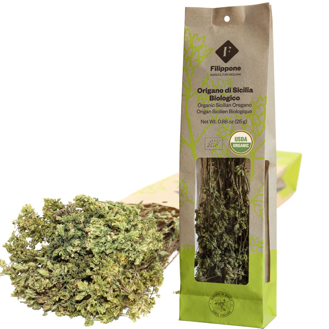 FILIPPONE Sicilian oregano branches, vibrant stems for adding intense flavor to sauces.