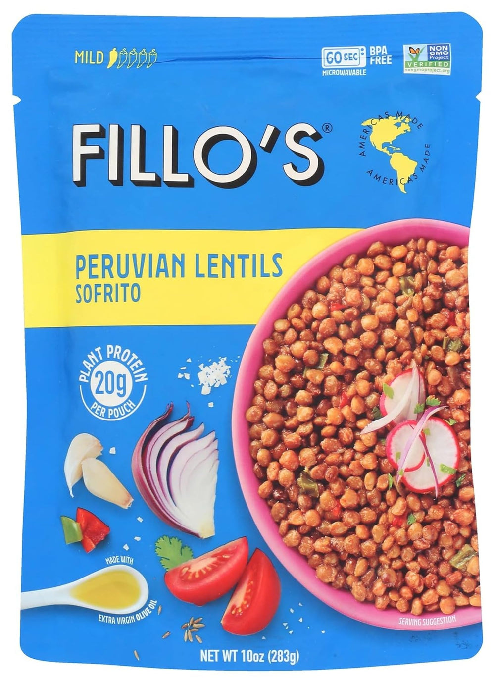 Fillo's Peruvian lentils with sofrito in a ready-to-serve bowl