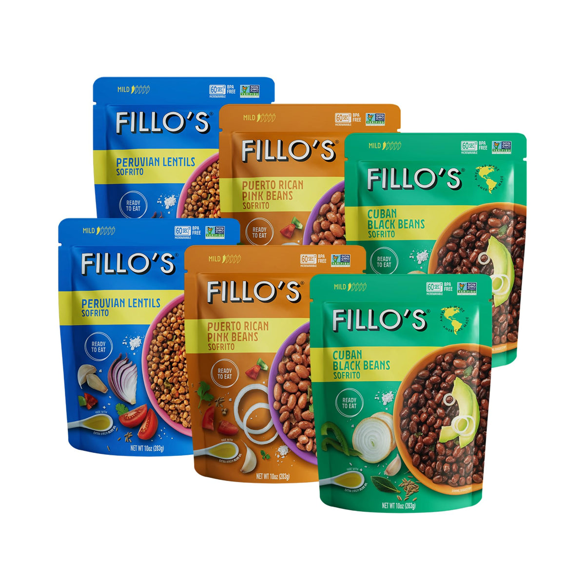 Fillo's ready-to-eat black beans pouch for quick, protein-rich meals.