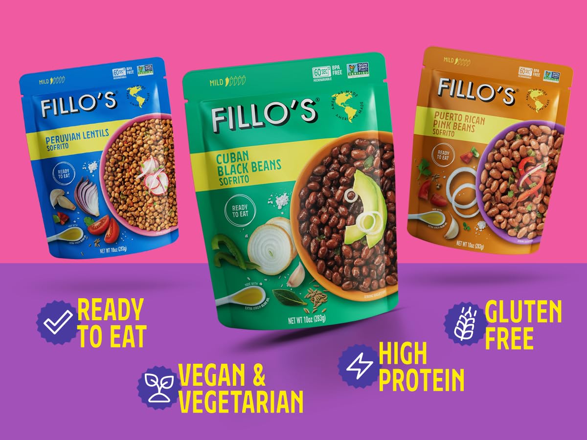 Fillo's ready-to-eat lentils pouch offers versatile plant protein for bowls or sides.