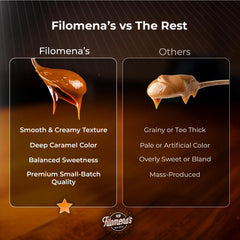 Filomena's Dulce de Leche being poured on ice cream for topping.