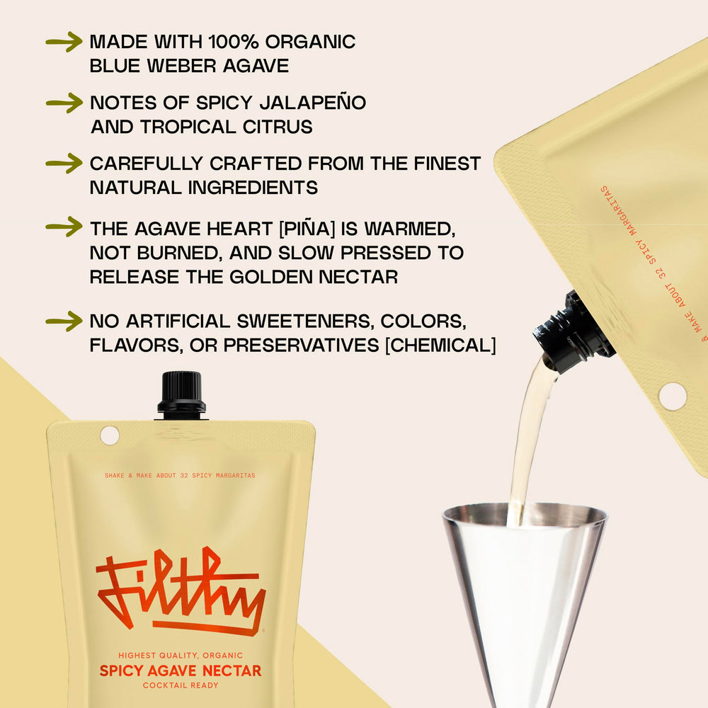 Filthy Food 32oz pouch, travel-friendly packaging for on-the-go mixing