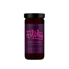 Filthy Food Amarena black cherries jar, premium garnish for refined cocktails and easy bar prep.
