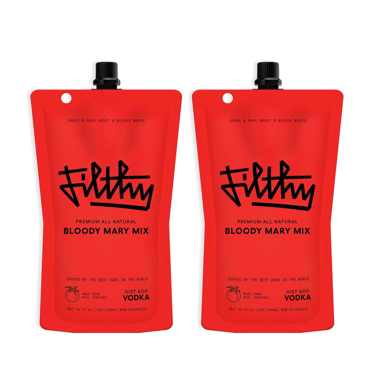 Filthy Food Bloody Mary Mix bottle with premium all-natural ingredients for home cocktails