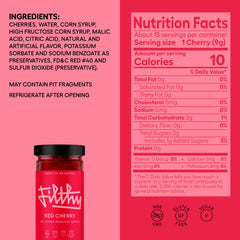 Filthy Red Maraschino Cherries in syrup boost cocktail flavor