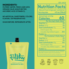 Filthy Food Margarita Mix pouch showing convenient 32 oz packaging