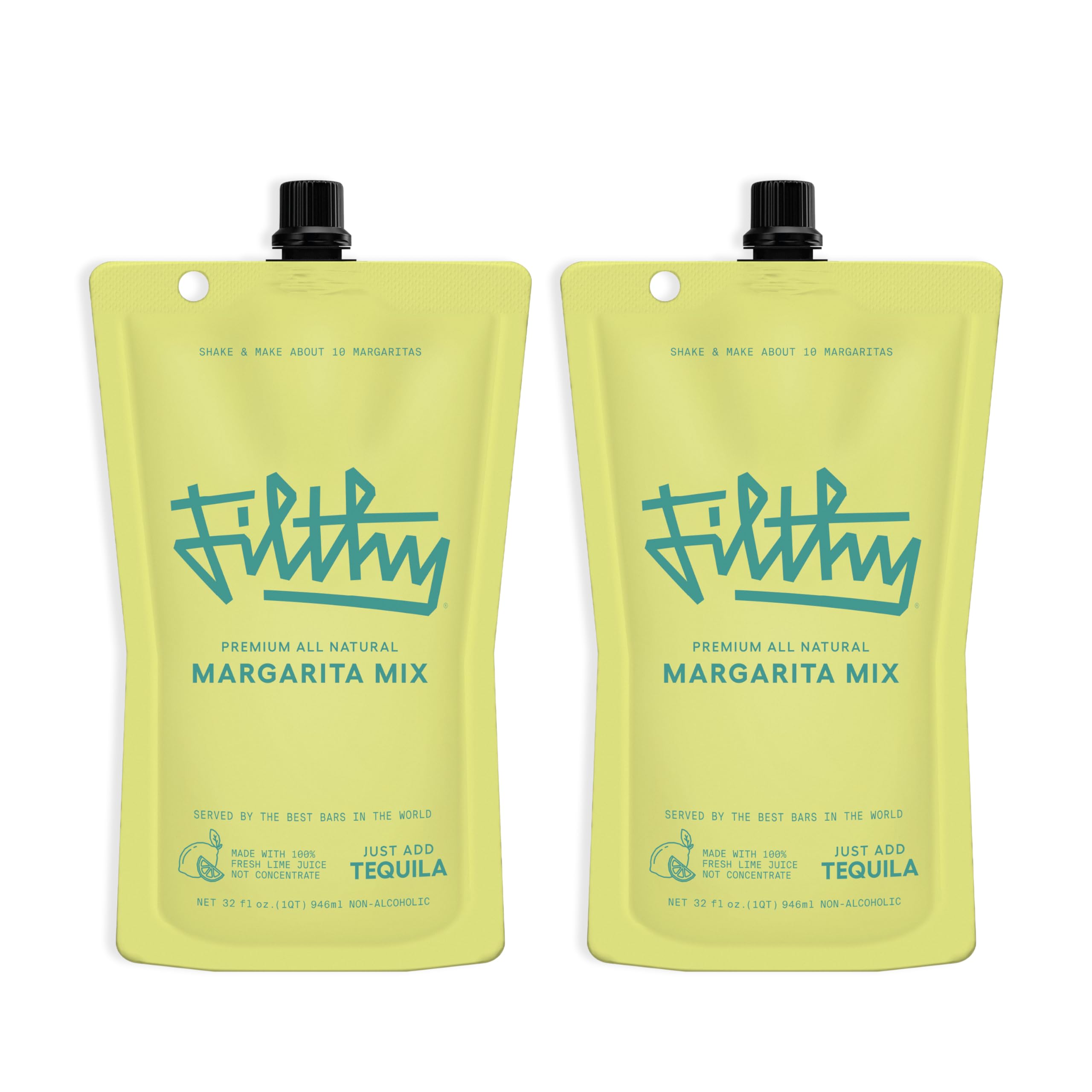 Filthy Food Margarita Mix pour, ready-to-enjoy at-home cocktail