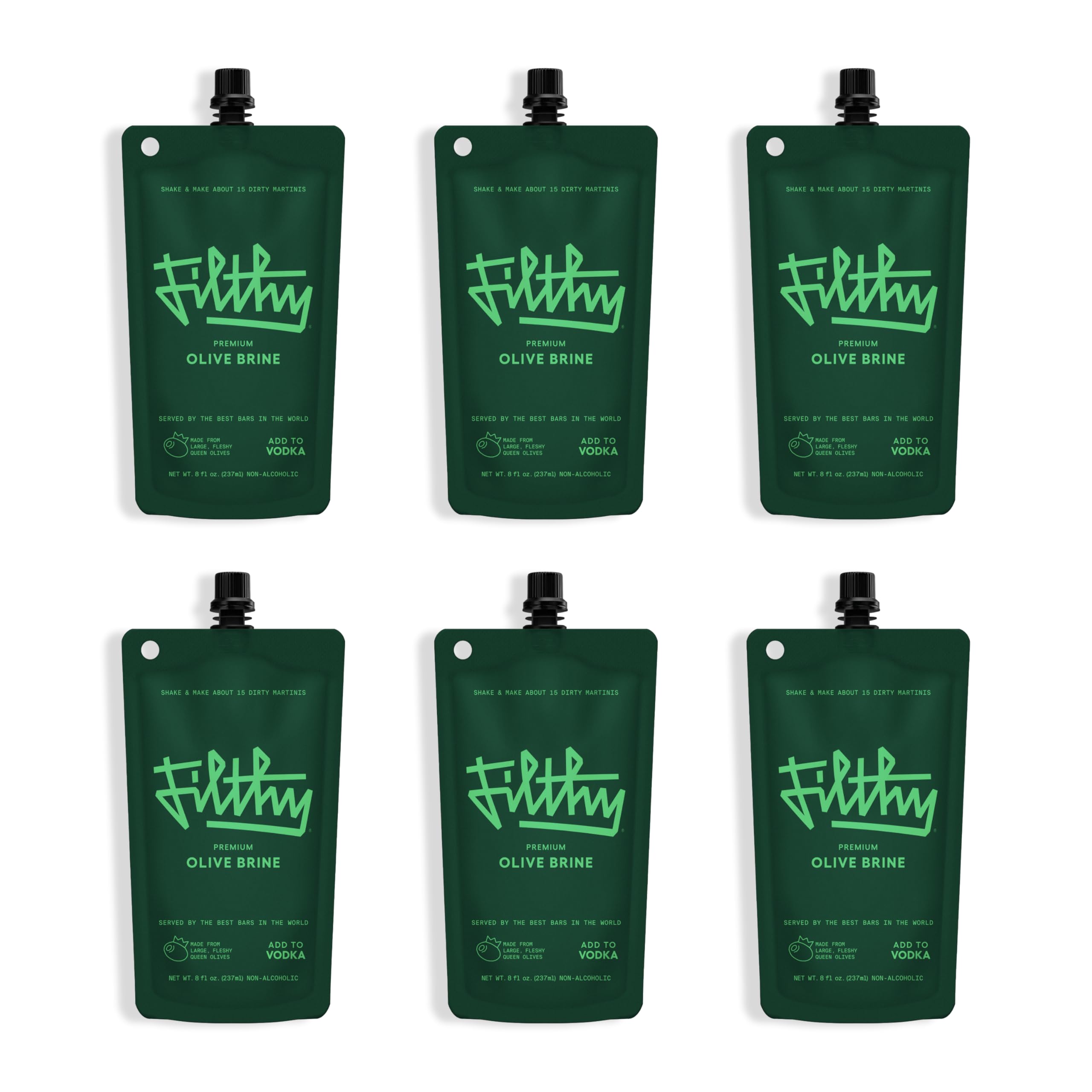 Filthy Food olive brine bottle for silky dirty martinis