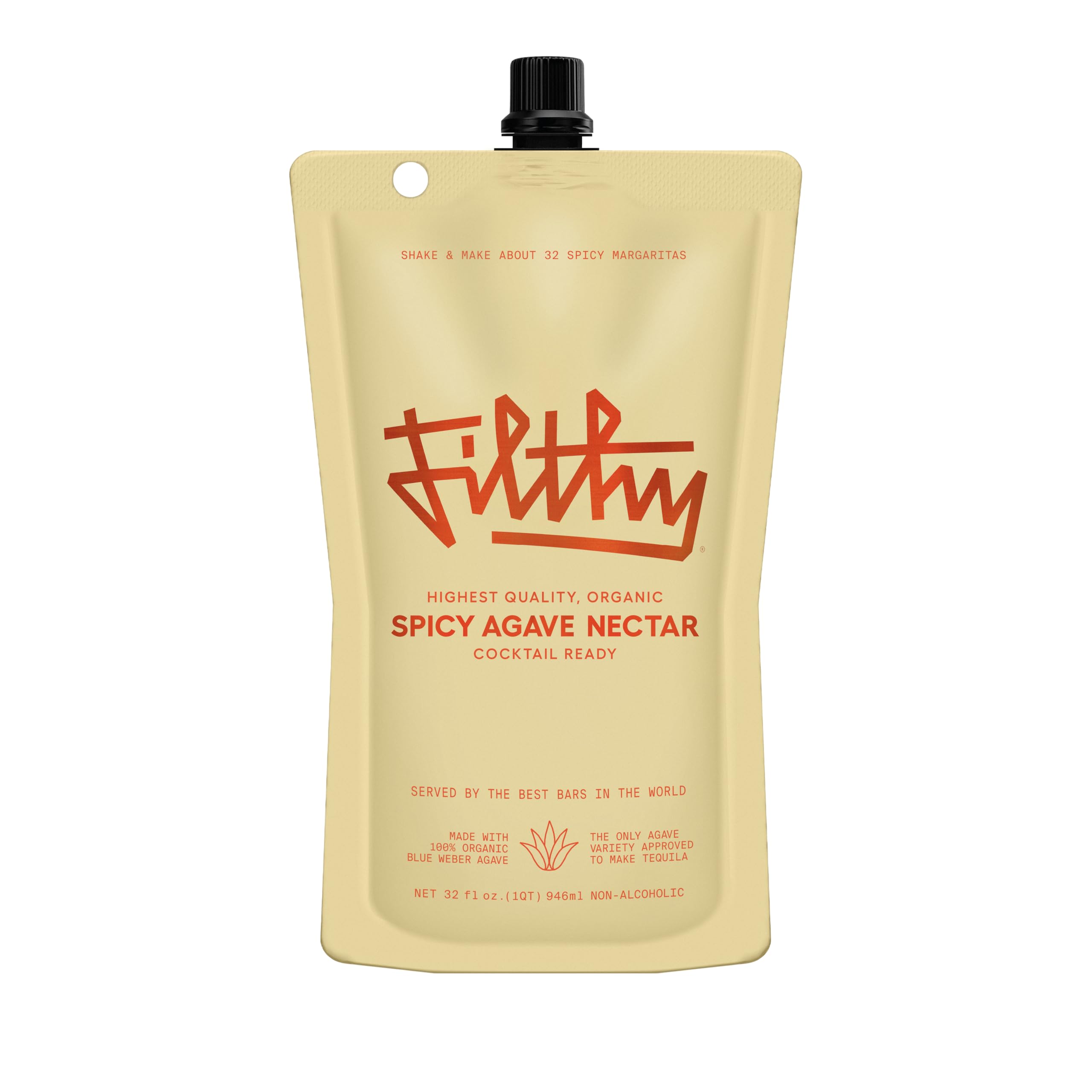 Filthy Food Spicy Agave Nectar pour, ideal for quick bar quality cocktails at home
