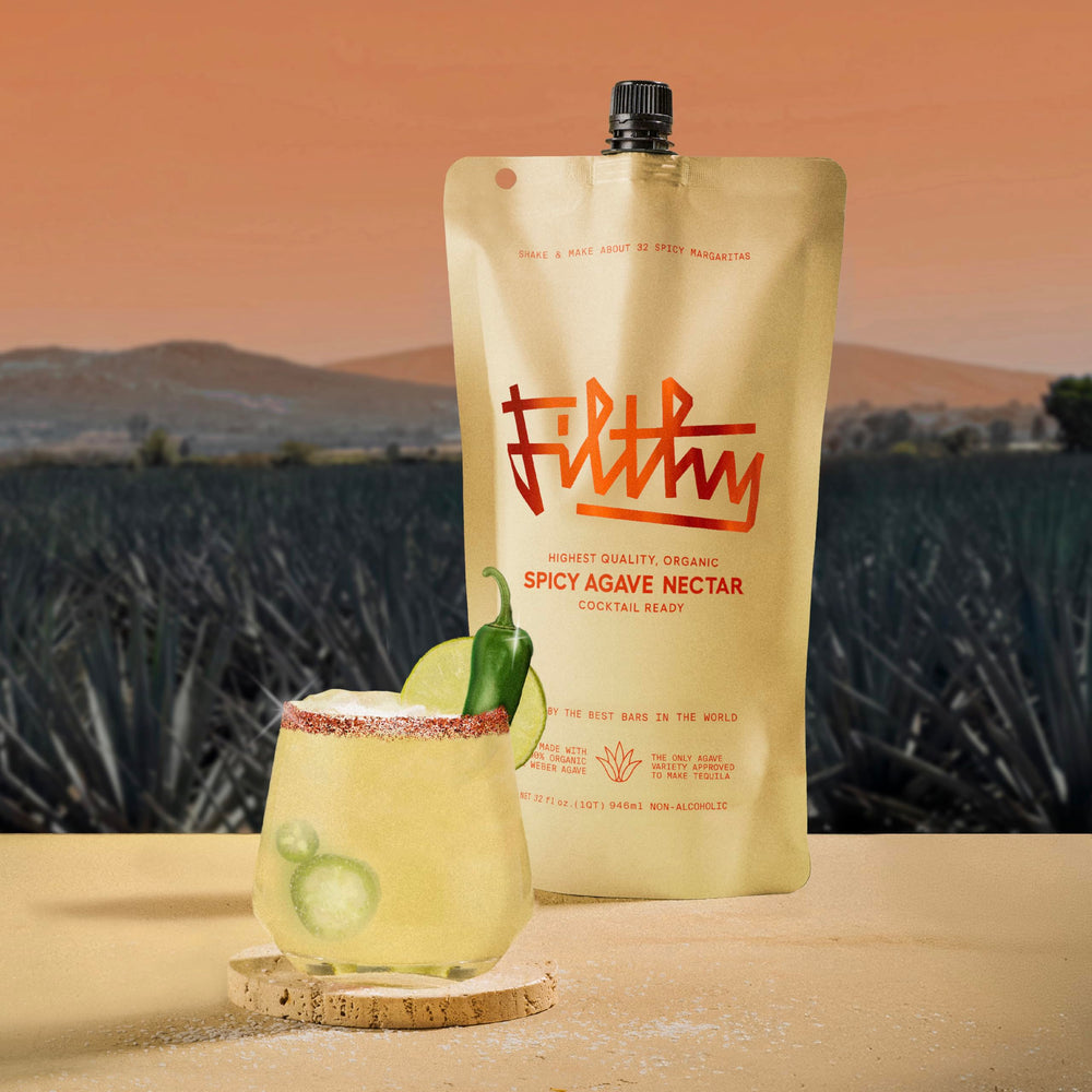 Filthy Food Spicy Margarita mixer with jalapeño kick for bold cocktails