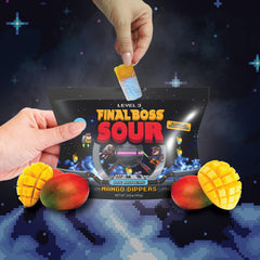 Final Boss Blue Raspberry packaged candy collection invites nostalgia and bold snacking.