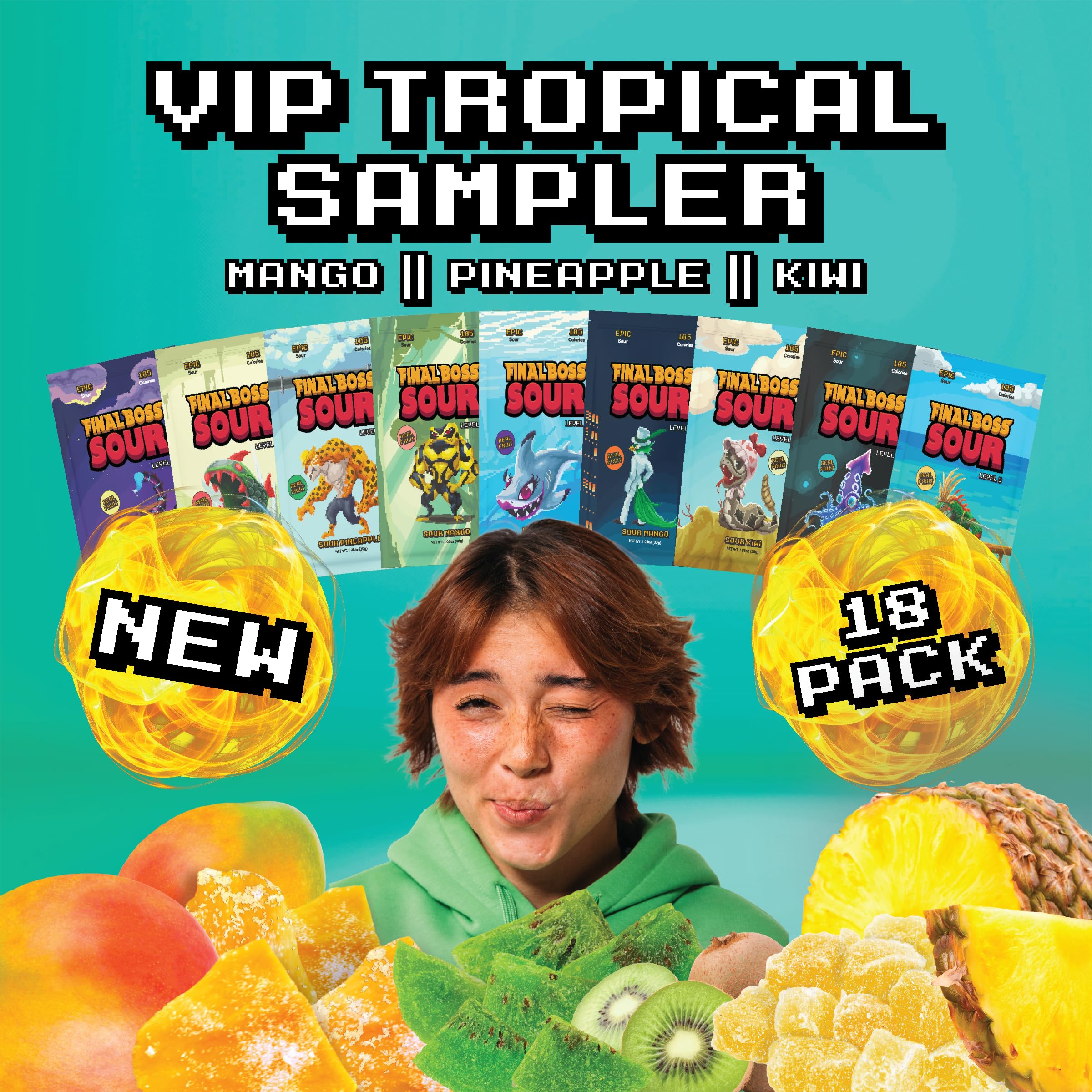 Final Boss Sour Candy level 1 pack offers mild tartness for first-time tasters