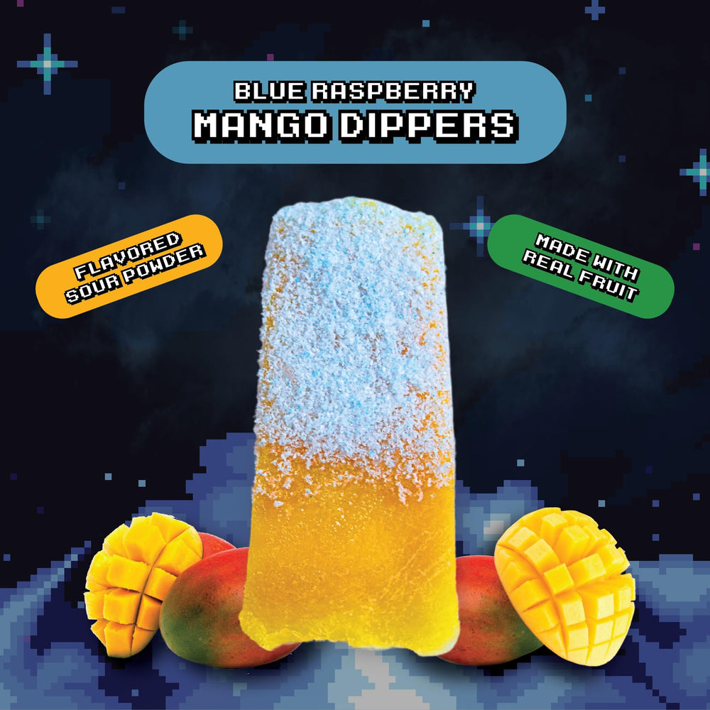 Final Boss Snack on the go with individually wrapped mango-dipped pieces.