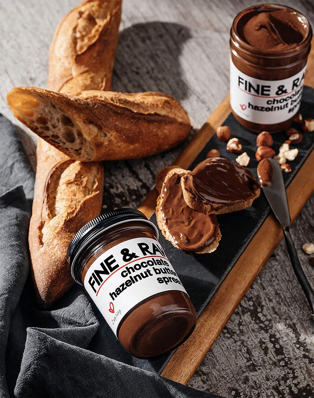Fine & Raw organic ingredients list highlights vegan, natural components.