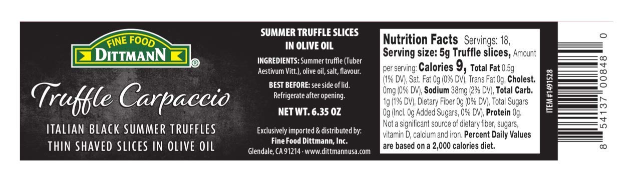 Fine Food Dittmann Italian black summer truffles, ready to serve as a luxurious topping or breakfast addition.