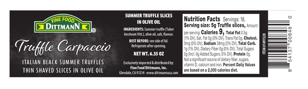Fine Food Dittmann Italian black summer truffles, ready to serve as a luxurious topping or breakfast addition.
