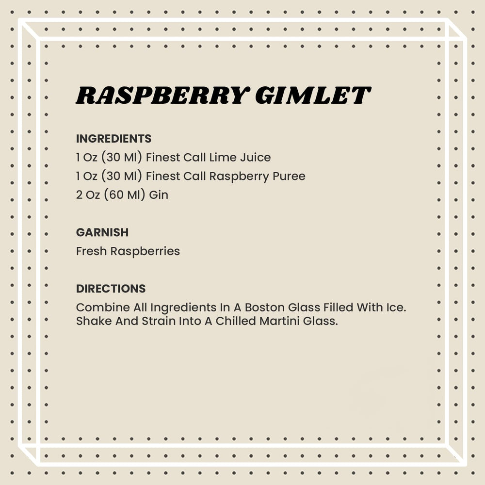 Bartender pouring Finest Call Raspberry mix for efficient service.