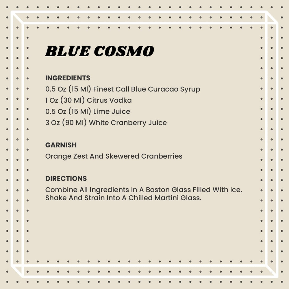 Finest Call Blue Curaçao packaging shows safe shipping and convenient 1 liter bottles.
