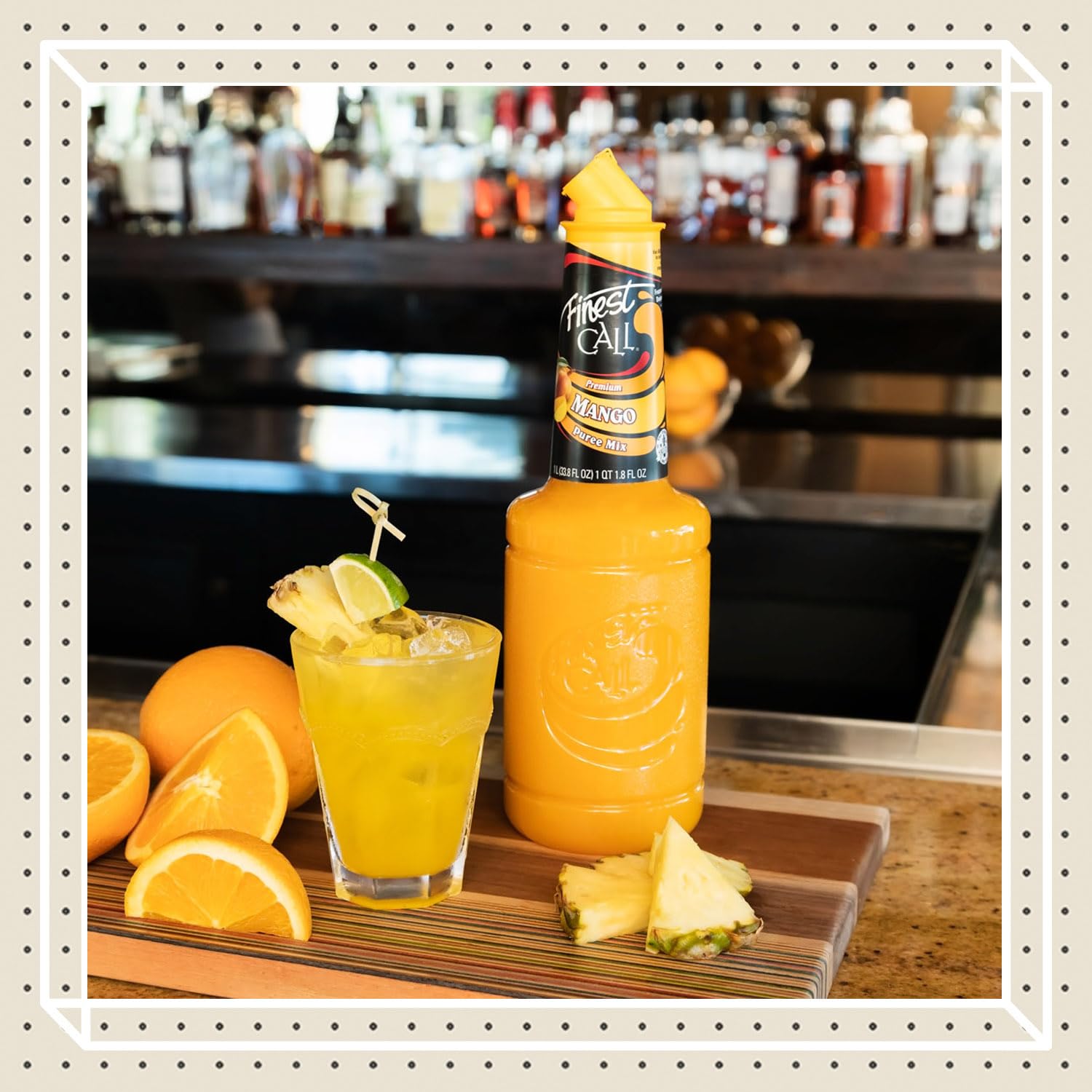 Finest Call Mango Puree close-up reveals lush texture and vibrant color.