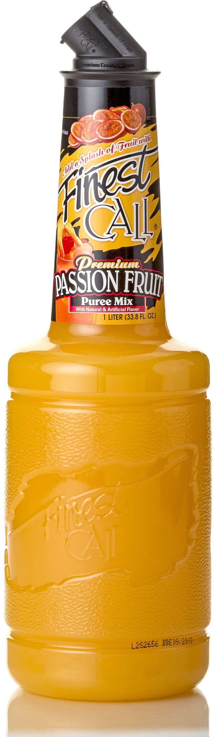 Finest Call Passion Fruit Puree bottle is a pour-ready base for tropical drinks.
