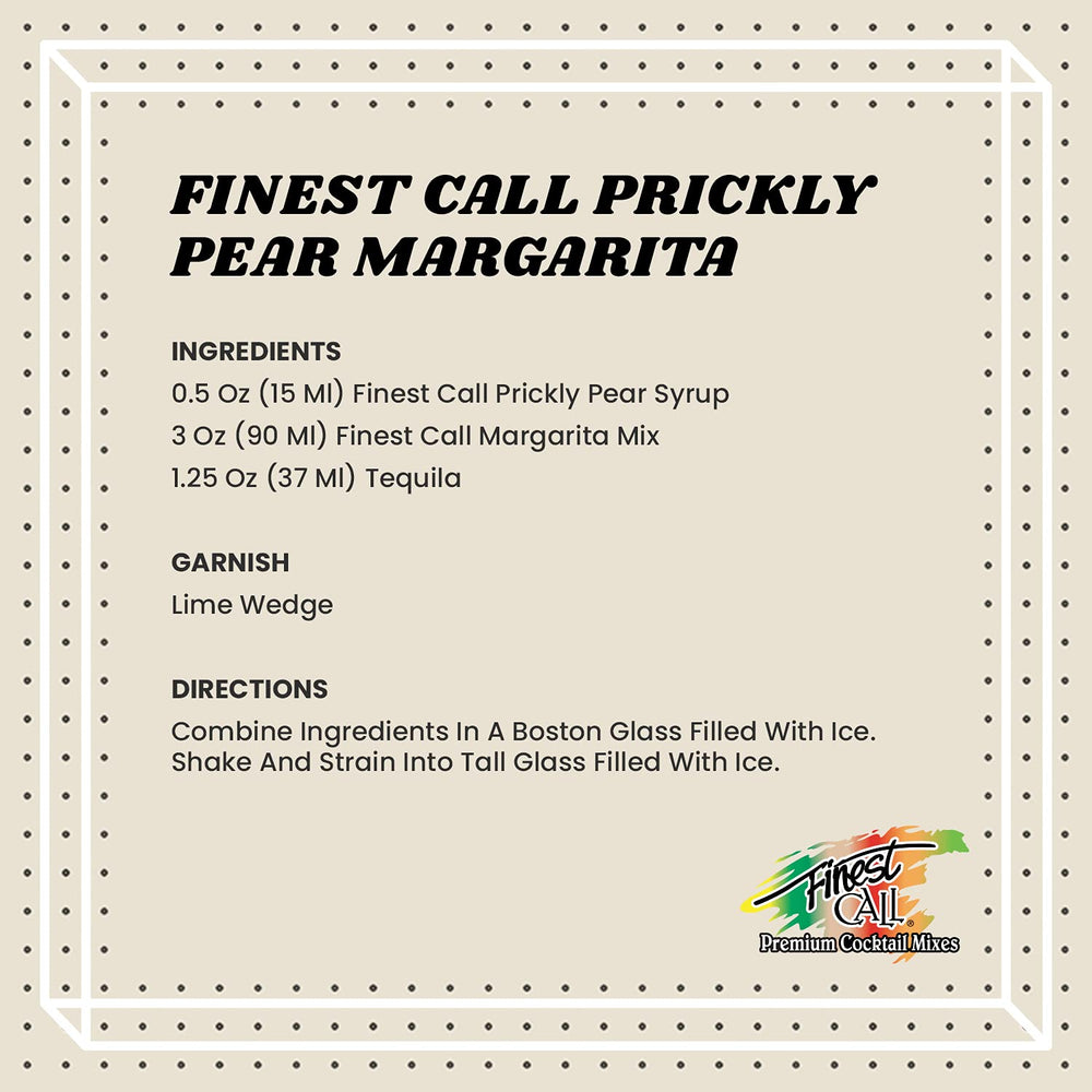 Finest Call prickly pear syrup dispensing closure enables fast pours.