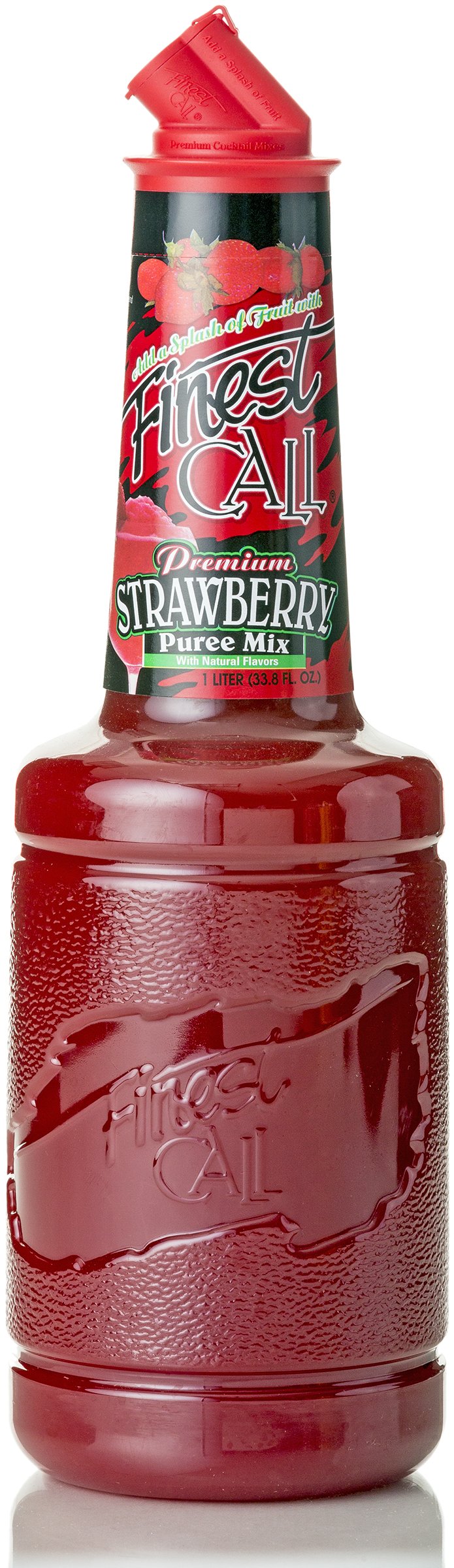 Finest Call strawberry puree drink mix bottle for premium cocktails and beverages