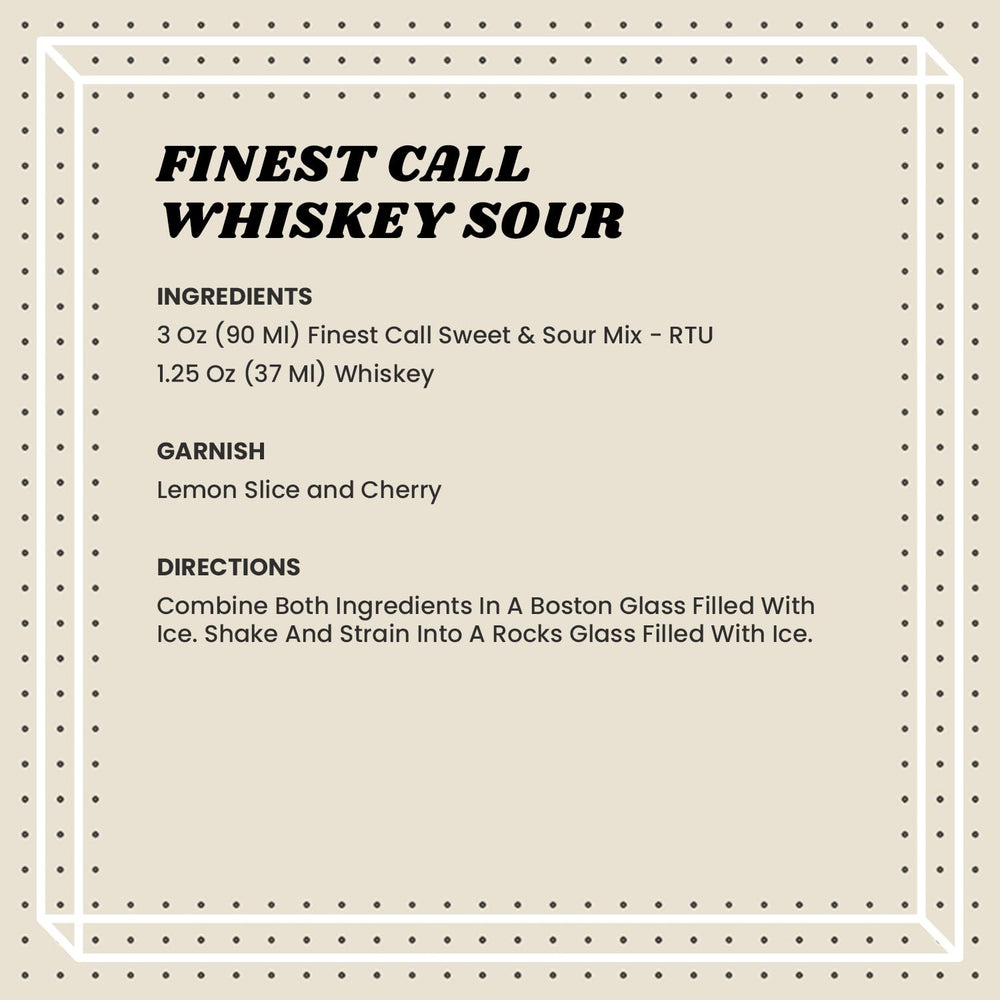 Finest Call Sweet & Sour dispensing closure enables precise, high-speed pours.