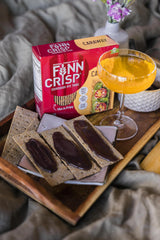 Finn Crisp Cheese and berries board pairing with Caraway Crispbread.