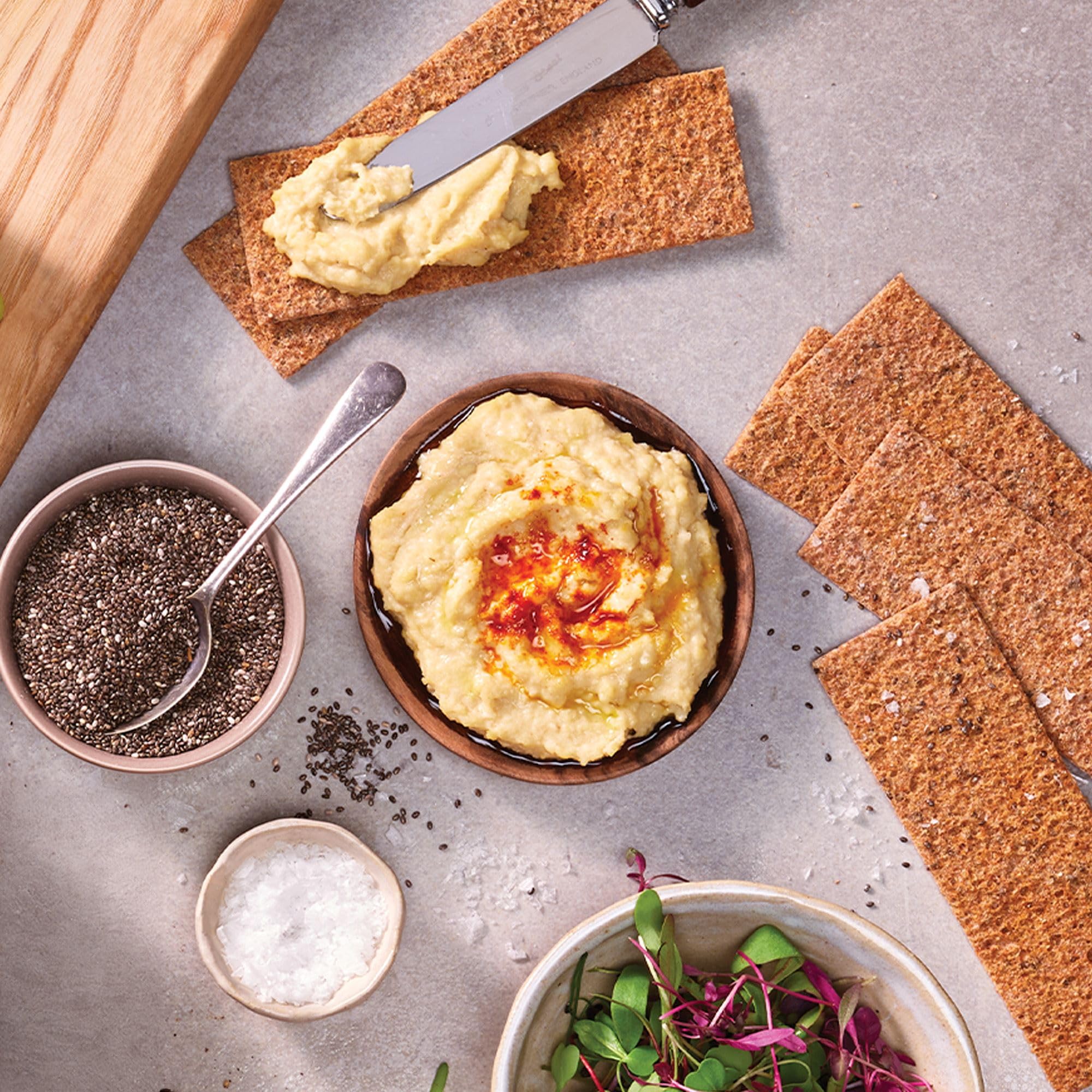 Finn Crisp with cream cheese for a simple breakfast.