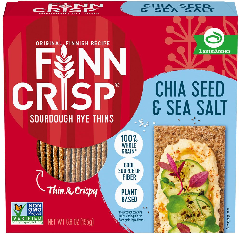 Finn Crisp rye crispbread texture close-up emphasizing thin, crunchy bite.